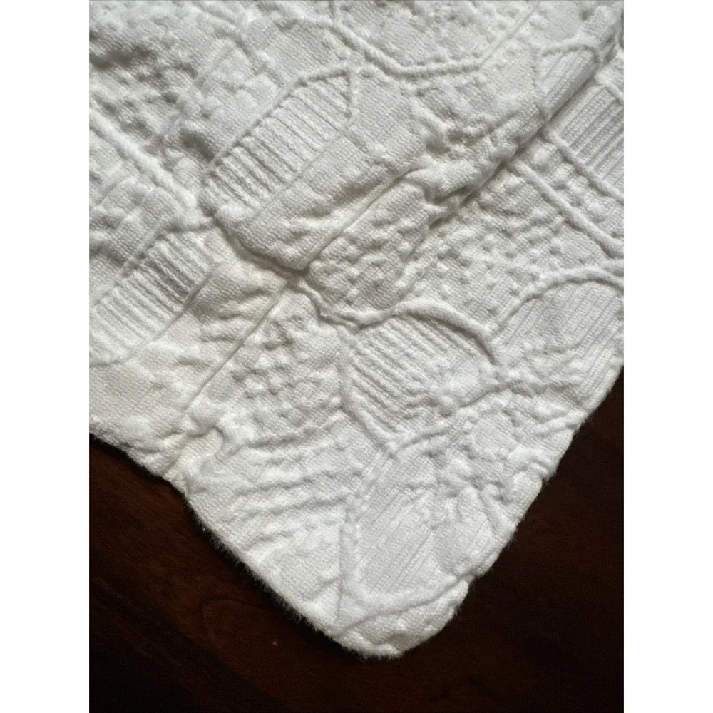 Ralph Lauren Pillow Sham KING Size Sascha Textured Medallion White